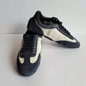 NEW Di Bianco Men's Silverstone Coco White Blue Suede Sneakers Shoes Size 9